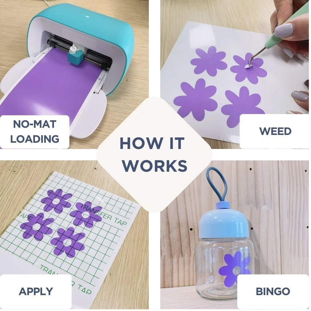 76PC Accessories Bundle for Cricut Joy Crafting Starter Kit, with Adhesive Vinyl, HTV,Card Kit,Weeding Tools for Cricut Projects