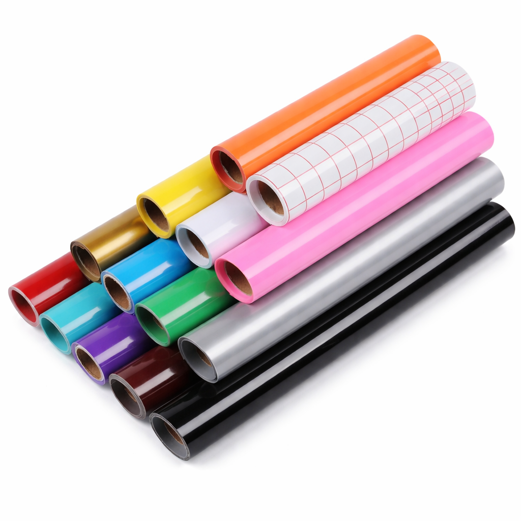 Set di 28 rotoli di vinile HTV – Pellicola termoadesiva in PU compatibile con Cricut 30,5 x 20 cm per stiratura su tessuti