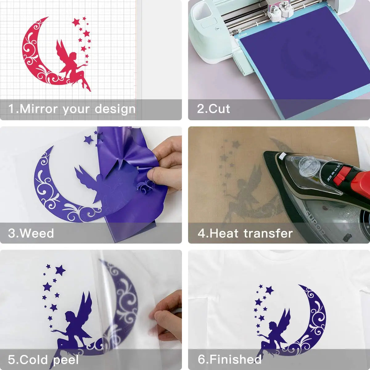 12-Stück Cricut-kompatibel Iron-On-Set (HTV) | 30 cm x 1,5 m