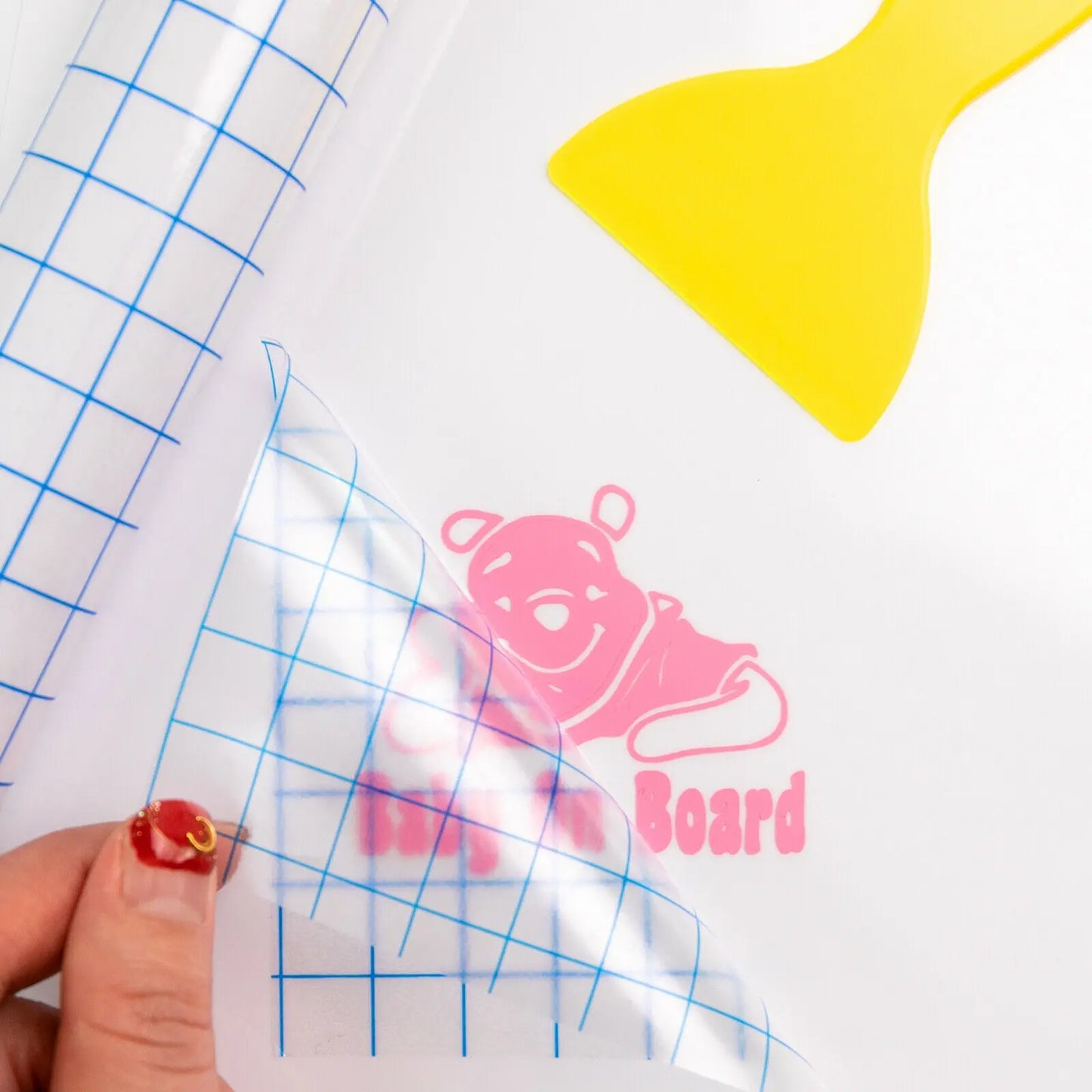 Cricut-kompatibel – 3,6 Meter Transferfolie mit Ausrichtungsgitter (transparent & selbstklebend)