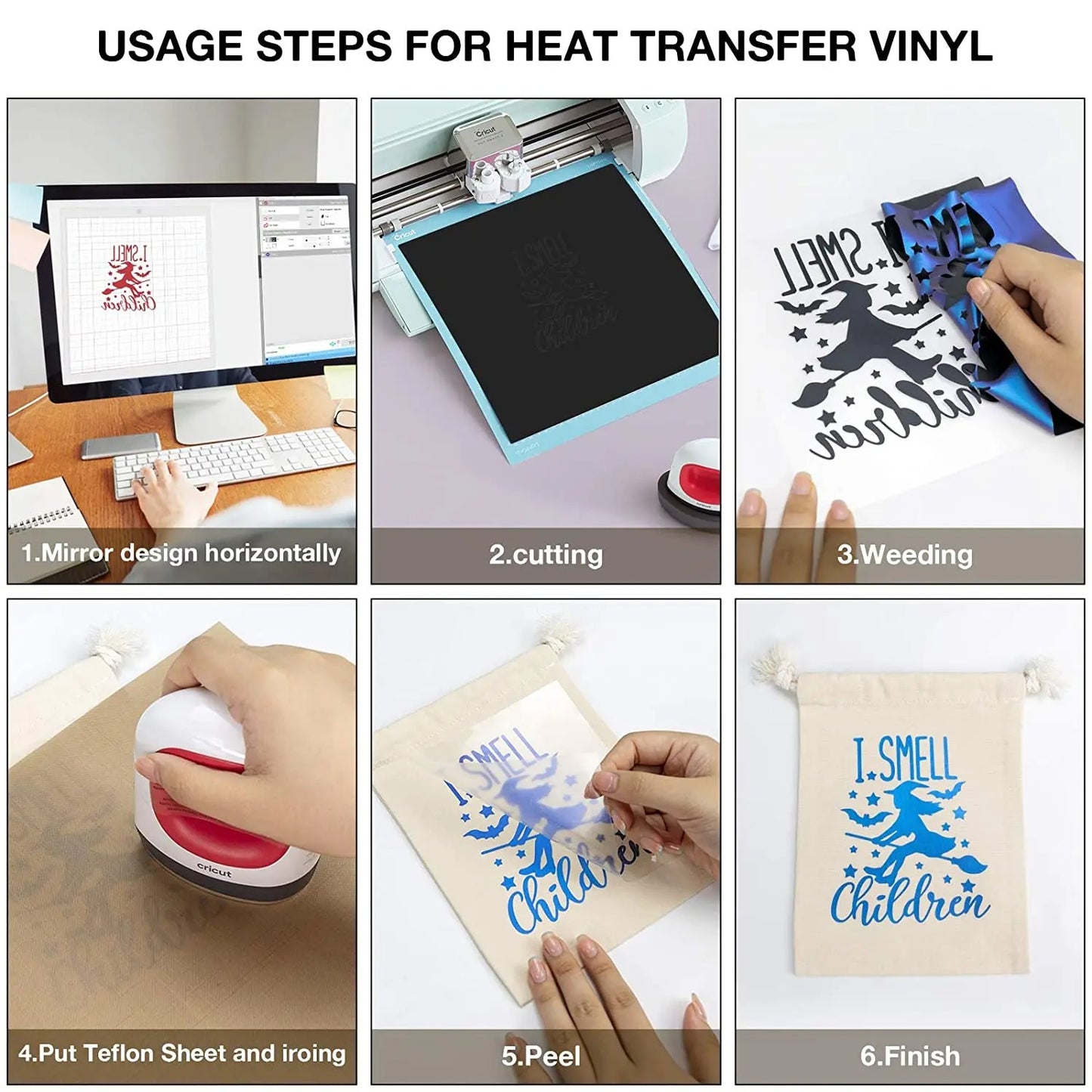 Cricut-kompatibel: 10 Meter Farbwechsel-Chamäleon Flexfolie – 10 Rollen à 30 cm x 100 cm – Chamäleon HTV