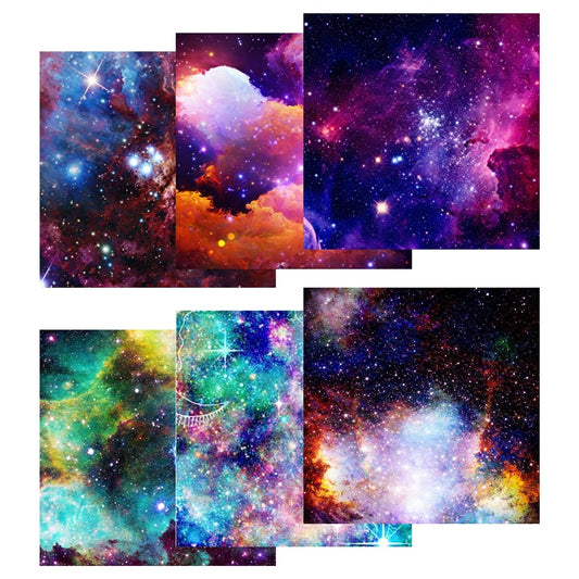 Cricut-kompatibel Infusible Ink Transferfolien Set 30 x 25 cm – 6er Bundle Galaxy Designs für Plotter