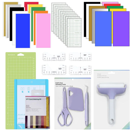 76PC Accessories Bundle for Cricut Joy Crafting Starter Kit, with Adhesive Vinyl, HTV,Card Kit,Weeding Tools for Cricut Projects