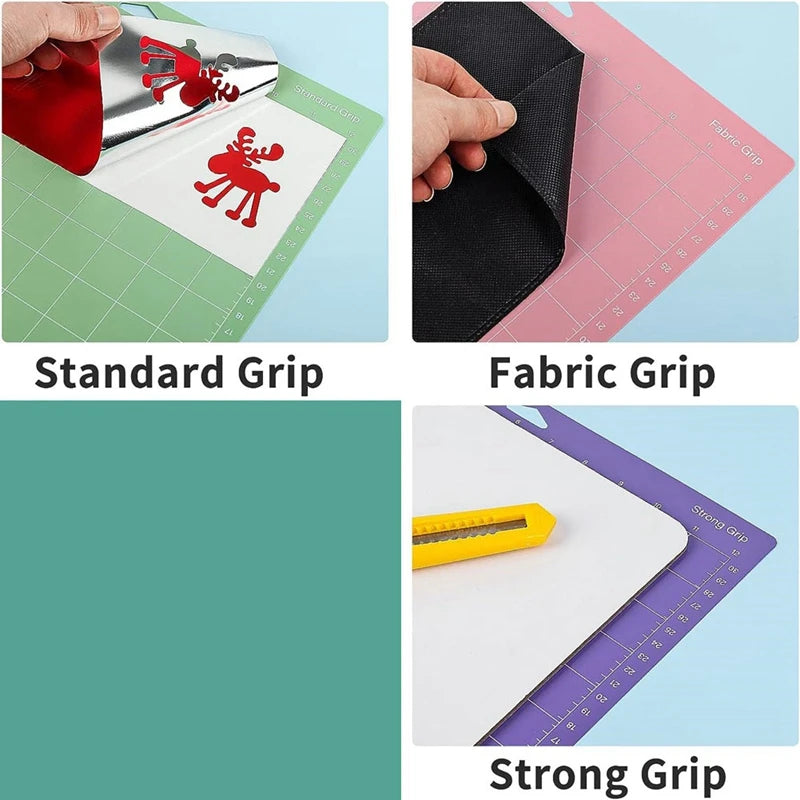 8 Piece Cutting Mats For Cricut As Shown PVC Variety Cutting Mats 12X12 Inch Cutting Mats For Explore Air Series & Accessories