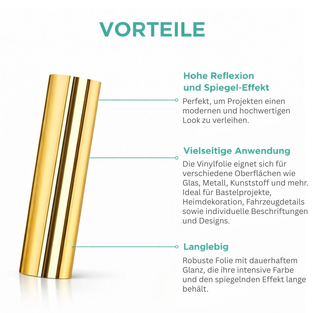 Cricut-kompatibel Plotter Spiegel-Vinyl Folien 30,5 × 30,5 cm – 18er Set Metallic Permanent (Bunt)