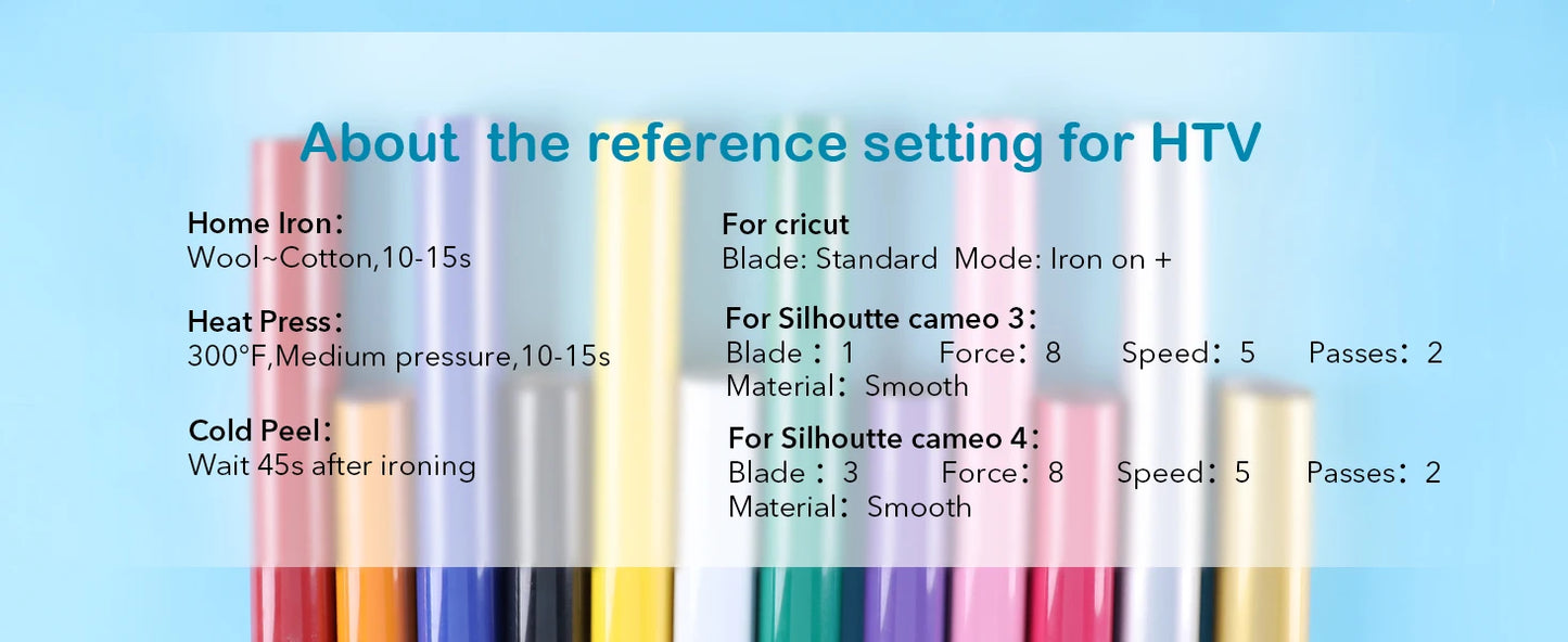 12-Stück Cricut-kompatibel Iron-On-Set (HTV) | 30 cm x 1,5 m