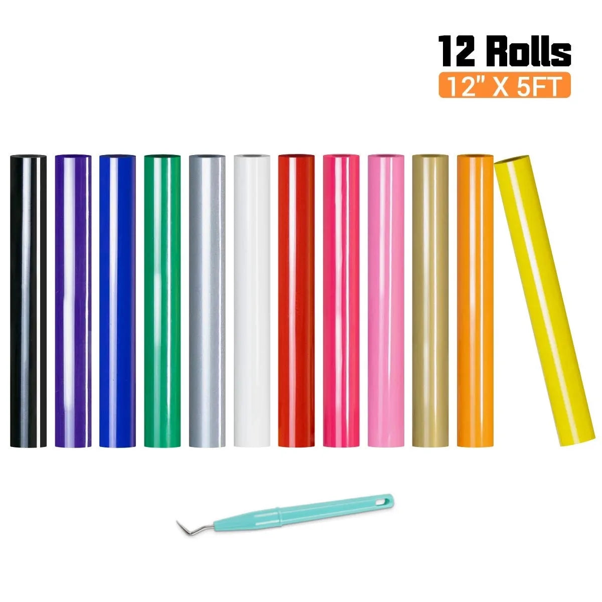 12-Stück Cricut-kompatibel Iron-On-Set (HTV) | 30 cm x 1,5 m