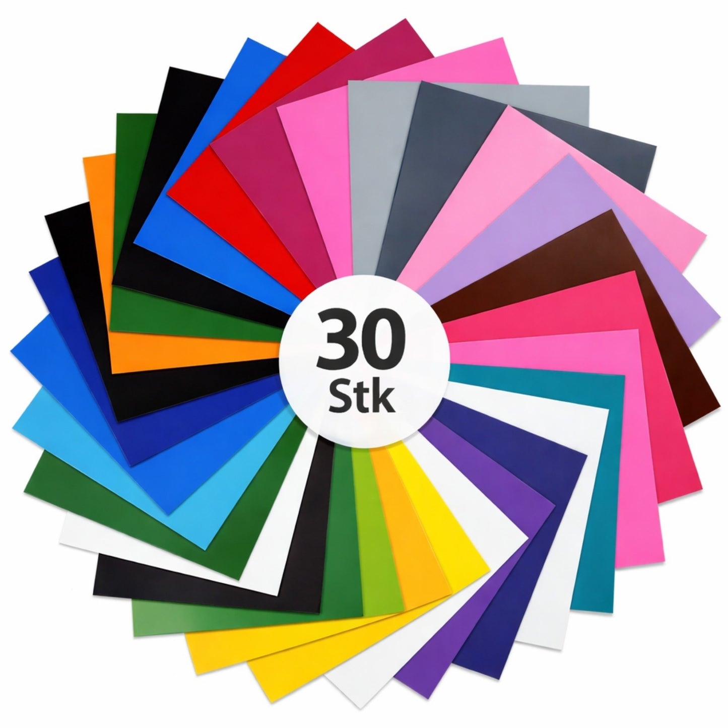 Lot de 28 rouleaux de vinyle HTV – Film de transfert thermique PU compatible Cricut 30,5 x 20 cm pour le repassage sur textiles