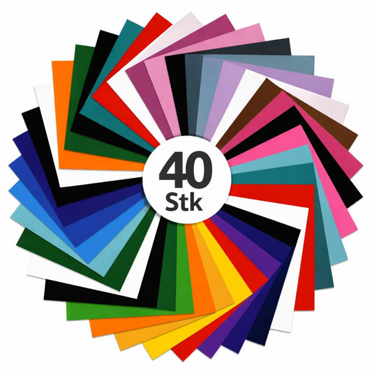 Set di 28 rotoli di vinile HTV – Pellicola termoadesiva in PU compatibile con Cricut 30,5 x 20 cm per stiratura su tessuti