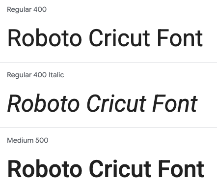 cricut schriftarten roboto font