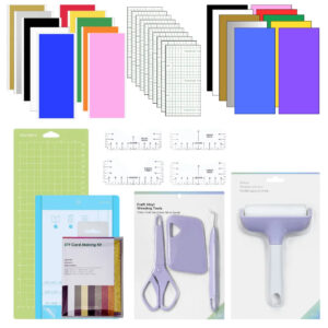 76PC Accessories Bundle for Cricut Joy Crafting Starter Kit, with Adhesive Vinyl, HTV,Card Kit,Weeding Tools for Cricut Projects