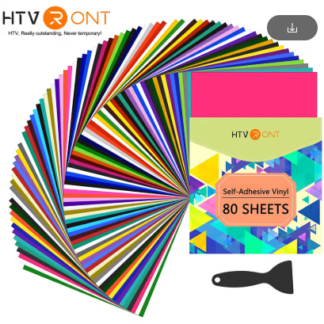 Silhouette compatible – Set de 80 feuilles de vinyle pour plotter 30,5 × 30,5 cm – Feuilles de vinyle permanent pour Silhouette Cameo
