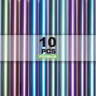 Silhouette compatible – Films thermocollants pour plotter 30 × 30 cm – Set de 10 feuilles HTV caméléon pour textiles