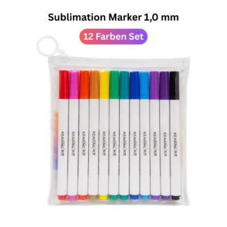 Cricut-kompatible Sublimation Marker 1,0 mm – 12 Farben Set für Plotter & Cricut Maker