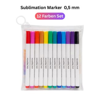 Cricut-kompatible Sublimation Marker 0,5 mm – 12 Farben Set für Plotter & Cricut Maker