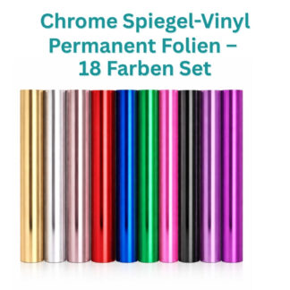 Silhouette compatible – Films vinyle miroir pour plotter 30,5 × 30,5 cm – Set de 18 feuilles métalliques permanentes multicolores
