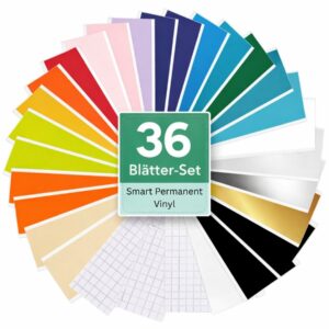 Cricut-kompatibel Plotter Smart Permanent Vinyl Folien für Cricut Joy 14 × 30,5 cm – 36er Set