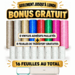 Set de vinyles adhésifs pailletés – Adhésif permanent pour Cricut et Silhouette