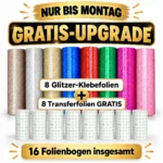 Plotter Glitzer-Vinyl Set – Permanent-Klebefolie für Cricut & Silhouette