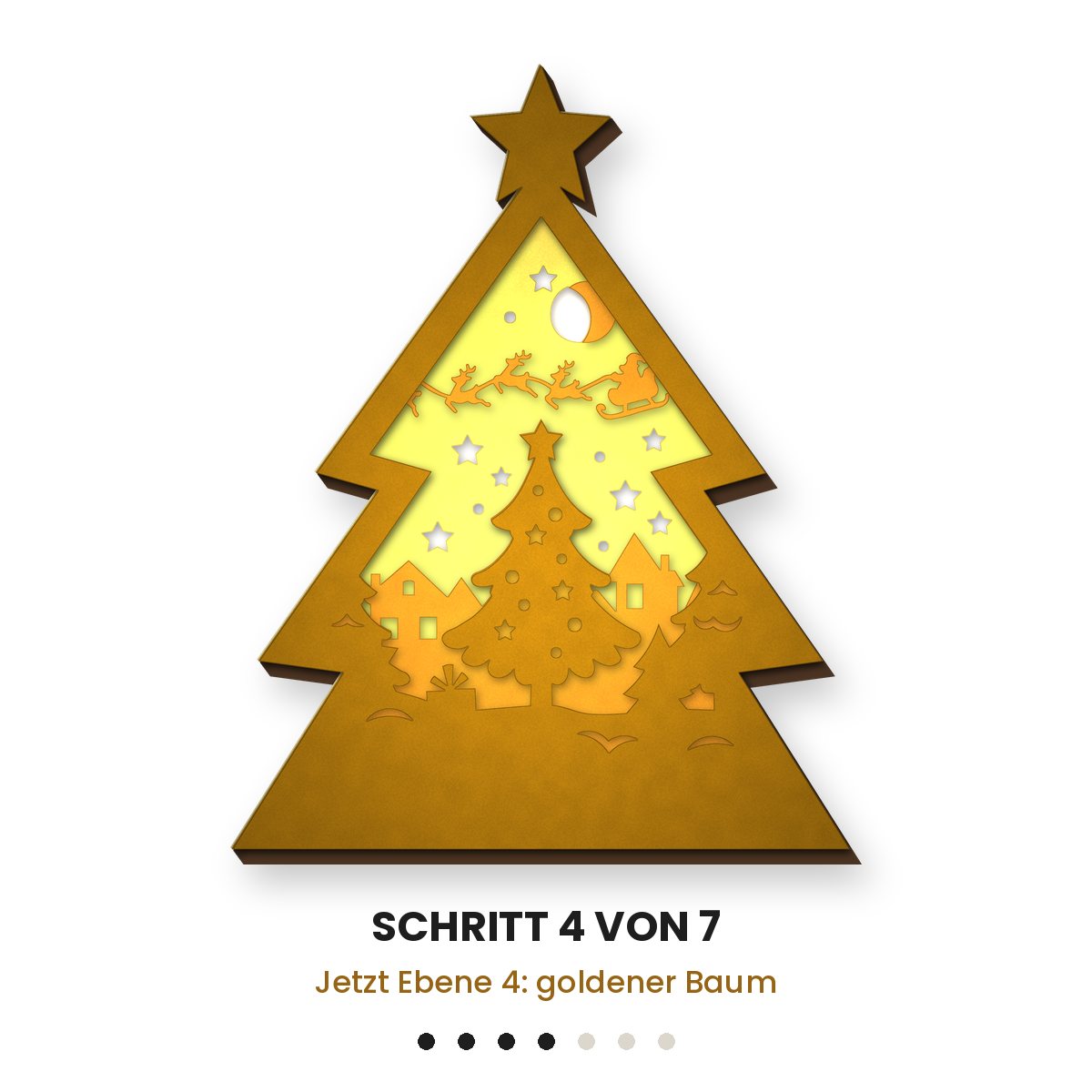 Weihnachtsbaum-Lichtbox – 3D-Plotterdatei SVG für Cricut – Bild 5