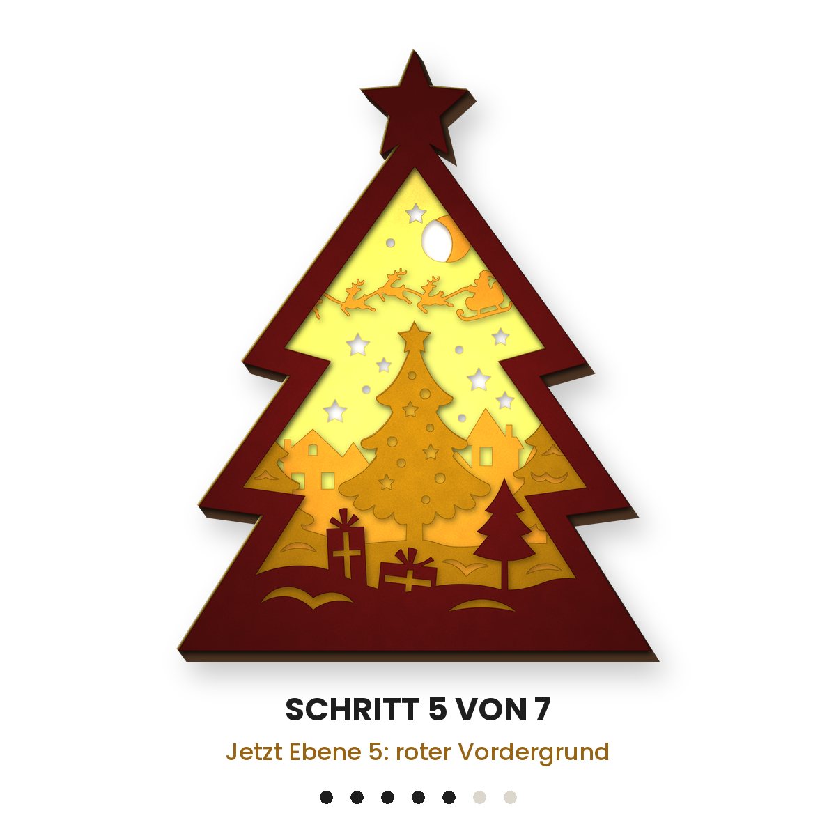 Weihnachtsbaum-Lichtbox – 3D-Plotterdatei SVG für Cricut – Bild 6