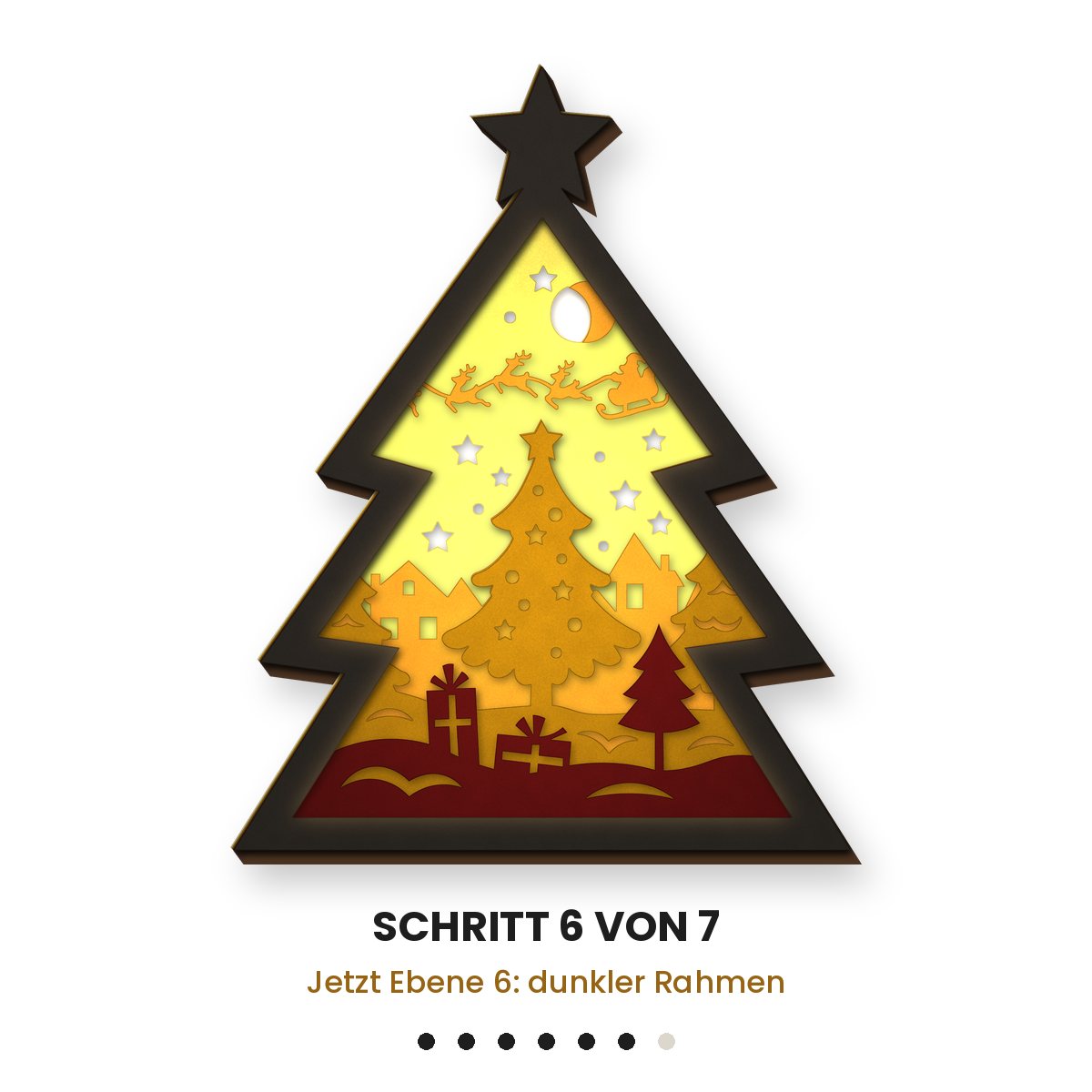 Weihnachtsbaum-Lichtbox – 3D-Plotterdatei SVG für Cricut – Bild 7