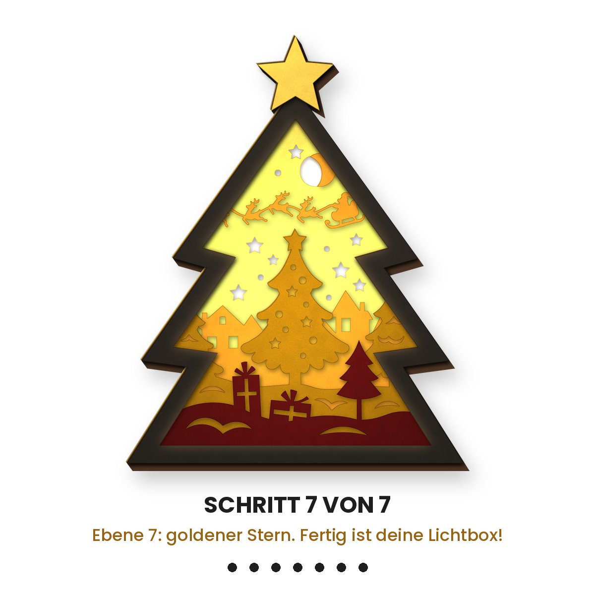 Weihnachtsbaum-Lichtbox – 3D-Plotterdatei SVG für Cricut – Bild 8