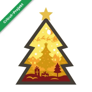 Weihnachtsbaum-Lichtbox – 3D-Plotterdatei SVG für Cricut
